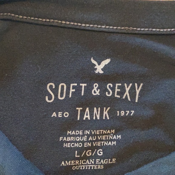 Dark Gray AEO Soft&Sexy Tank w/ crisscross front - Picture 4 of 4